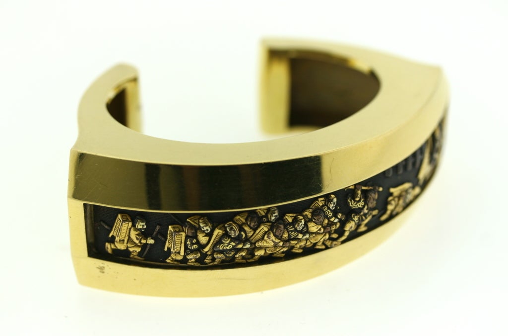 Limited Edition Shakudo Gold 1960s Cuff Bracelet 3