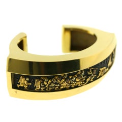 Limited Edition Shakudo Gold 1960s Cuff Bracelet