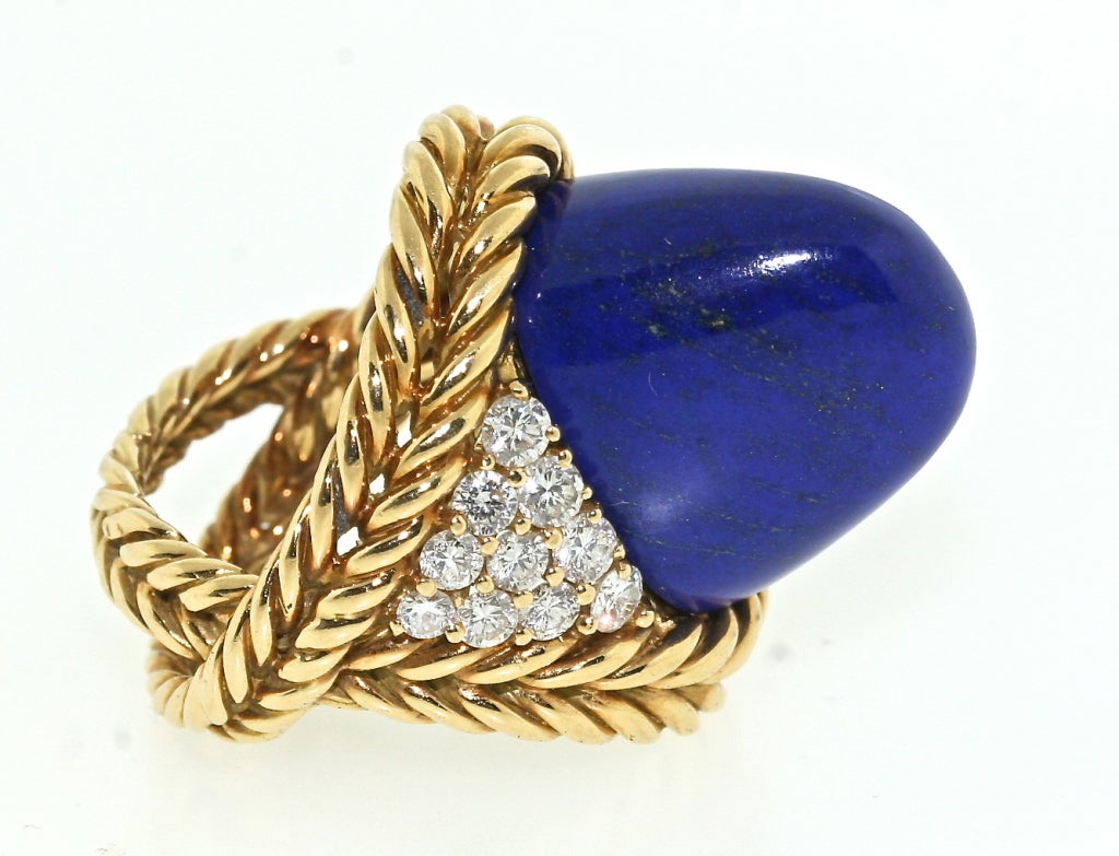 Women's Boucheron Paris Lapis Diamond Gold Ring