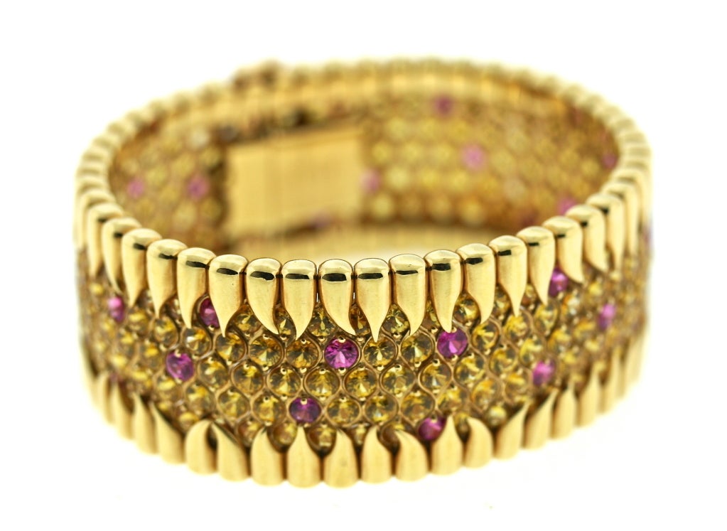 Schlumberger for Tiffany & Co Pink and Golden Sapphire Cuff