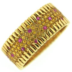 Schlumberger for Tiffany & Co Pink and Golden Sapphire Cuff