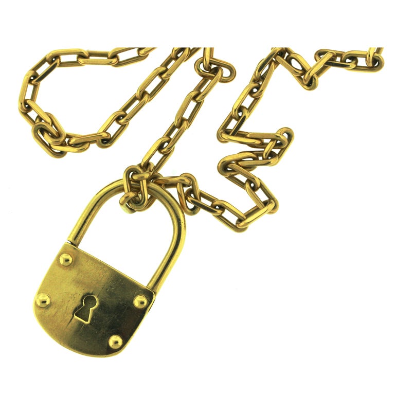 CARTIER 1970s Whimsical Padlock Necklace