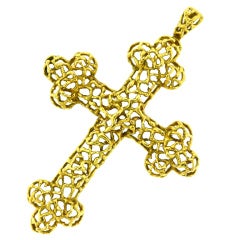 CARTIER 1970s Gold Cross Pendant