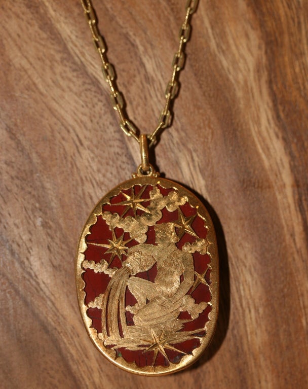BUCCELLATI Jasper Aquarius Zodiac Medallion 3