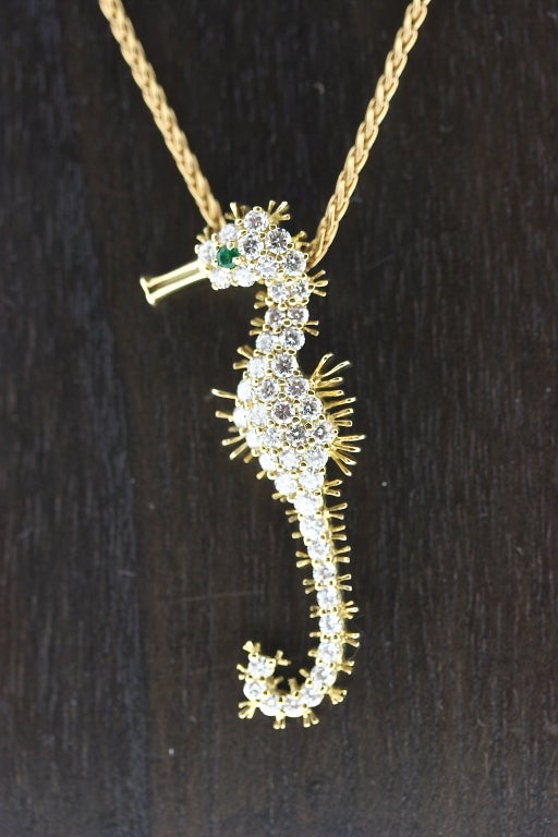Women's KURT WAYNE Diamond-Set Seahorse Necklace