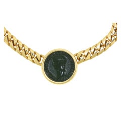 BULGARI Ancient Roman Coin Gold Necklace