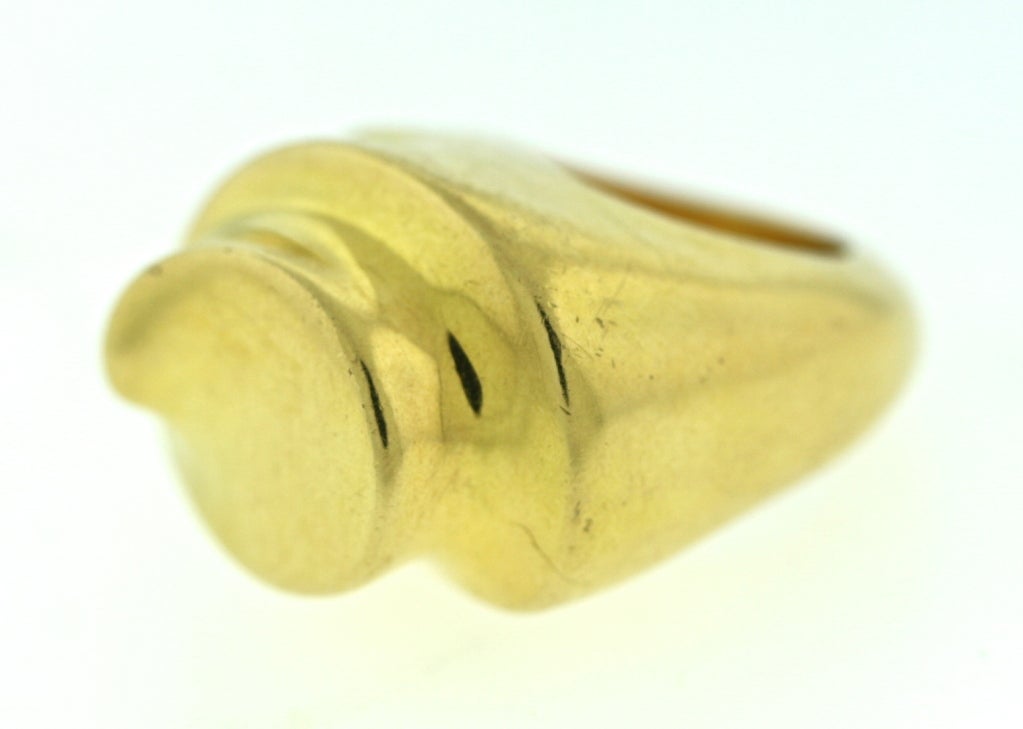 Patricia Von Musulin solid 18k gold ring of a dimensional swirl motif. This ring feel so good on the hand! It's weight and design are outstanding and it feels like quality! A chunky and bold statement piece comfortable enough to wear every day.