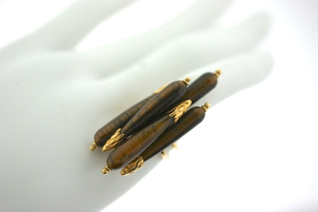 STERLE PARIS Tiger Eye Baton Ring In Excellent Condition In New York, NY