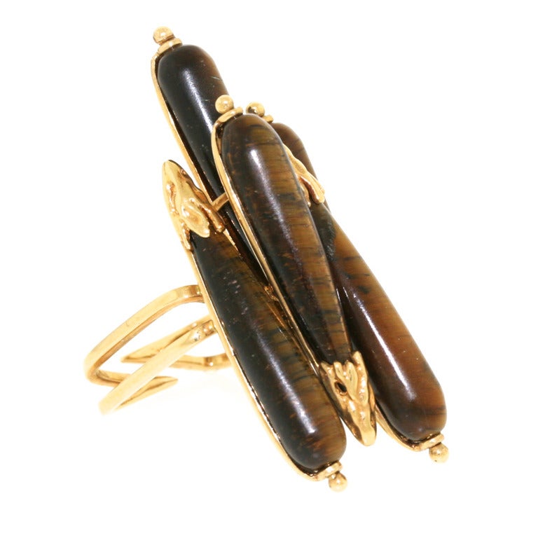 STERLE PARIS Tiger Eye Baton Ring