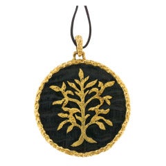 CHAUMET Paris Gold and Horn Tree Of Life Pendnt