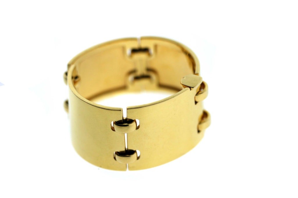 HERMES Paris Gold Lacing Cuff In Excellent Condition In New York, NY