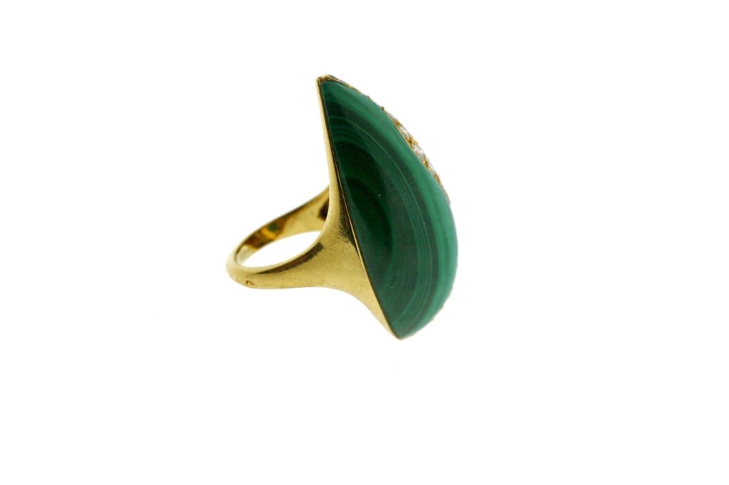 Mauboussin Diamond and Malachite Ring In Excellent Condition For Sale In New York, NY