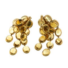 Vintage Tony Duquette Citrine Gold Drop Earrings