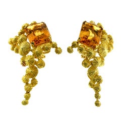 H. Stern Cascading Citrine Gold Earclips