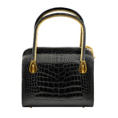 Beautiful Judith Leiber Vintage Black Baby Alligator Handbag