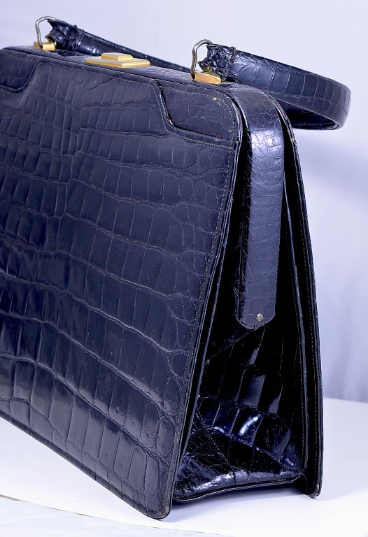 Vintage Black Alligator Bag at 1stDibs