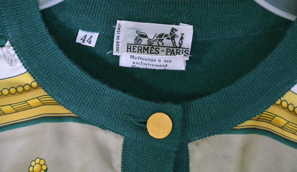 Hermes Silk and Wool Cardigan Sweater 44 1