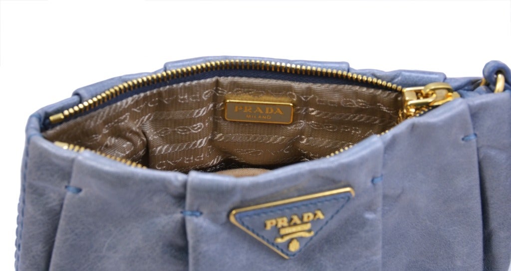 PRADA Light Blue Leather Clutch/Wristlet at 1stdibs PRADA Light Blue Leather Clutch/Wristlet at 1stdibs