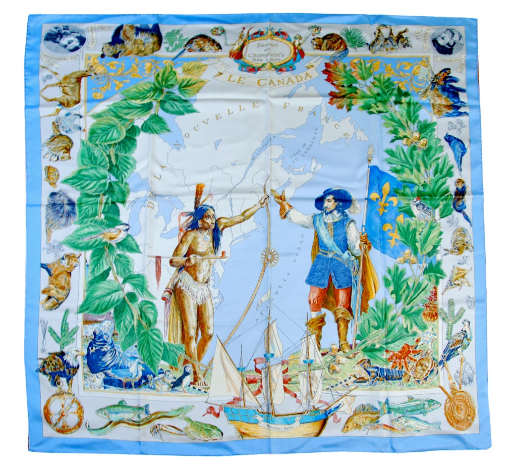 HERMES Le Canada Indian Scarf at 1stDibs | hermes indian scarf, hermes  canada scarves, hermes scarf canada