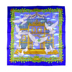 HERMES "Doves of Peace" 35" Silk Scarf