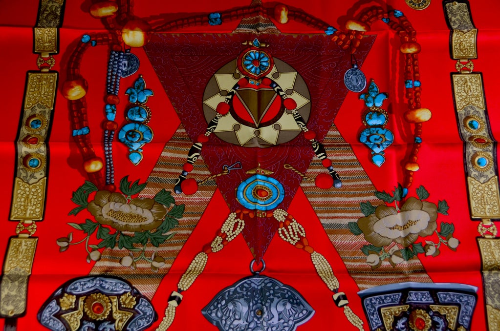 HERMES "Tibet" Silk Scarf 35"