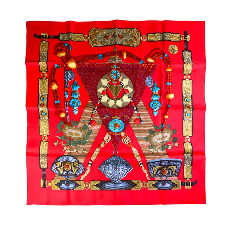 HERMES "Tibet" Silk Scarf 35" at 1stDibs hermes tibet scarf