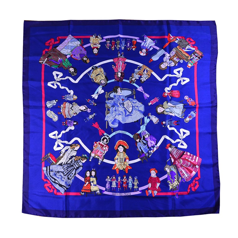 HERMES "Hello Dolly" 35" Silk Scarf