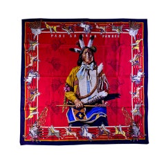 HERMES "Pani La Shar Pawnee" Silk 35" Scarf