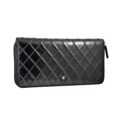 Chanel Passport Wallet, Billfold, Clutch in Black Lambskin