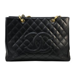 Chanel Black Caviar Grand Shopper Tote Gold Hardware