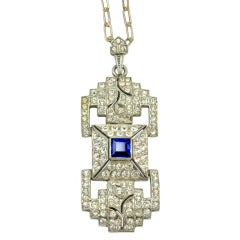 Fabulous Art Deco Sterling and French Paste Necklace