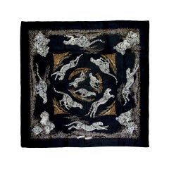 Hermes Leopards Silk Scarf with box