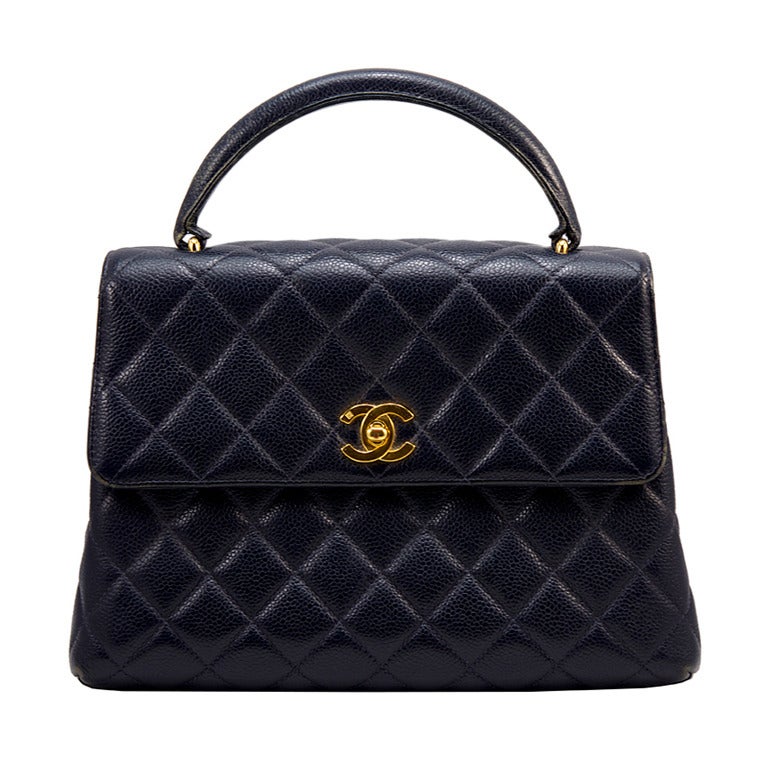 Chanel Navy Caviar Kelly Style Bag