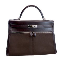 Gorgeous Hermes 35cm Lakis Kelly Handbag Chocolate Brown
