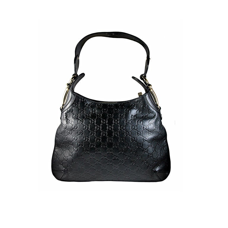 Gucci Black Leather Shoulder Bag At 1stdibs Gucci Black Leather Shoulder Bag For