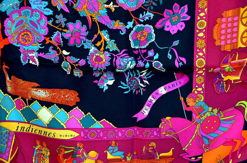 Hermes "Fantaisies Indiennes" Silk Scarf at 1stDibs