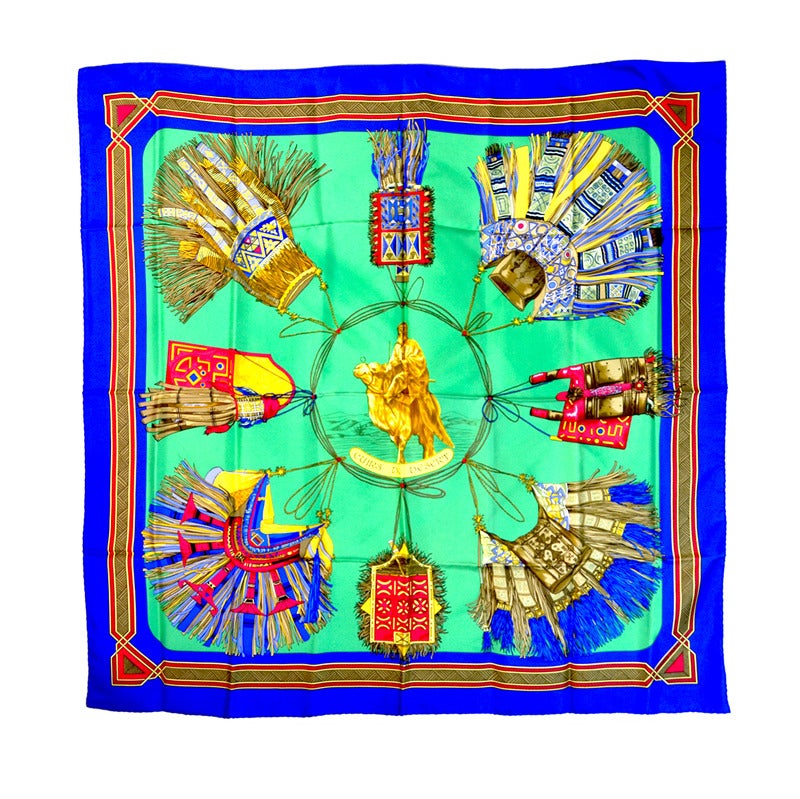 Gorgeous Hermes Cuirs de Desert Silk Scarf