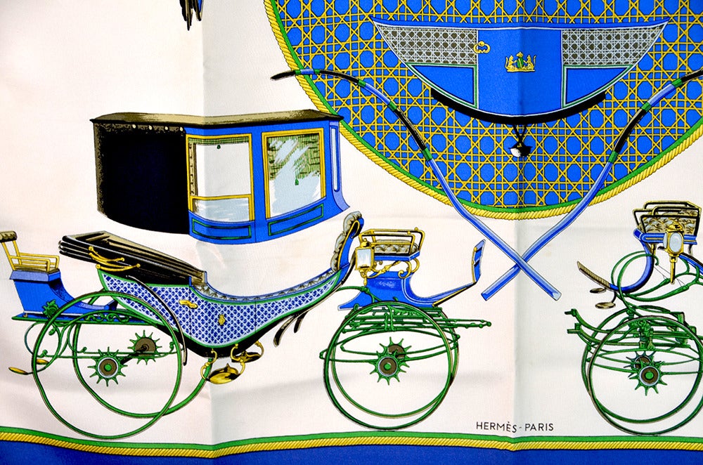 Women's Fabulous Hermes Les Voitures a Transformation Silk Scarf