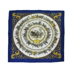 Hermes "La Promenade de Longchamp" Silk Scarf