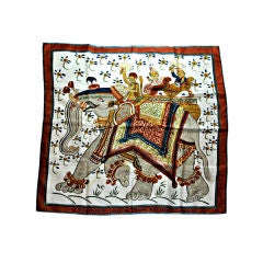 Hermes India 35" Silk Scarf