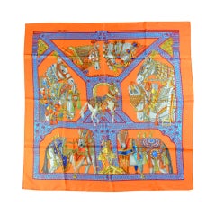 HERMES "La Danse du Cheval" Silk Scarf