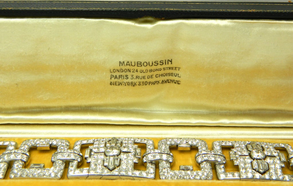 MAUBOUSSIN PARIS, Art Deco, Diamond and Platinum Bracelet 1