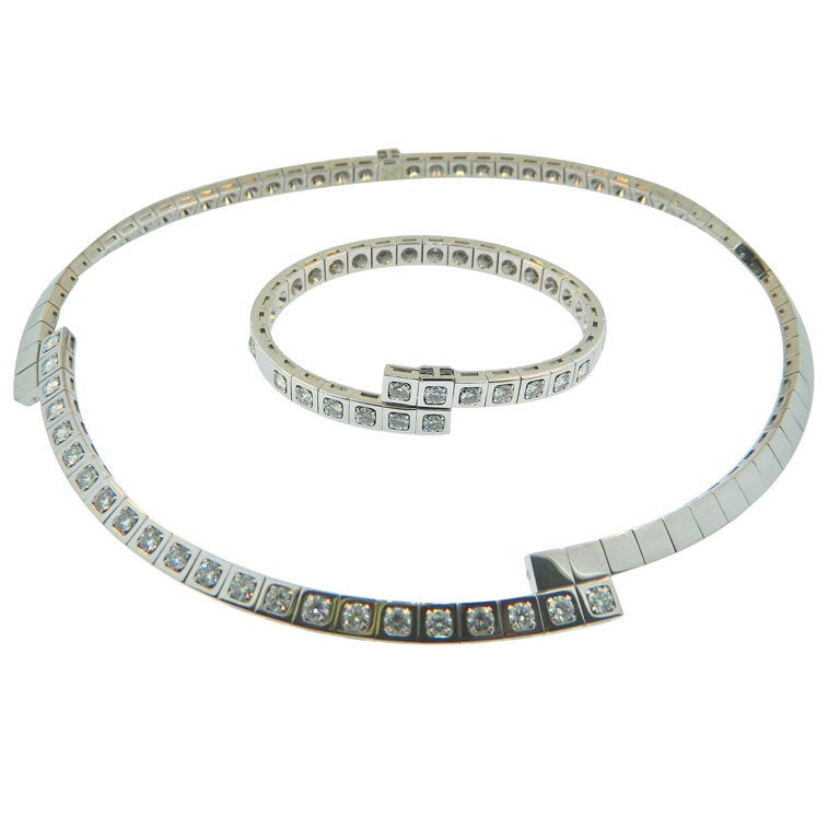 CARTIER Diamond Necklace and Bracelet Set