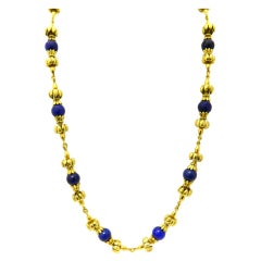 Verger Freres,  Lapis and Gold Necklace
