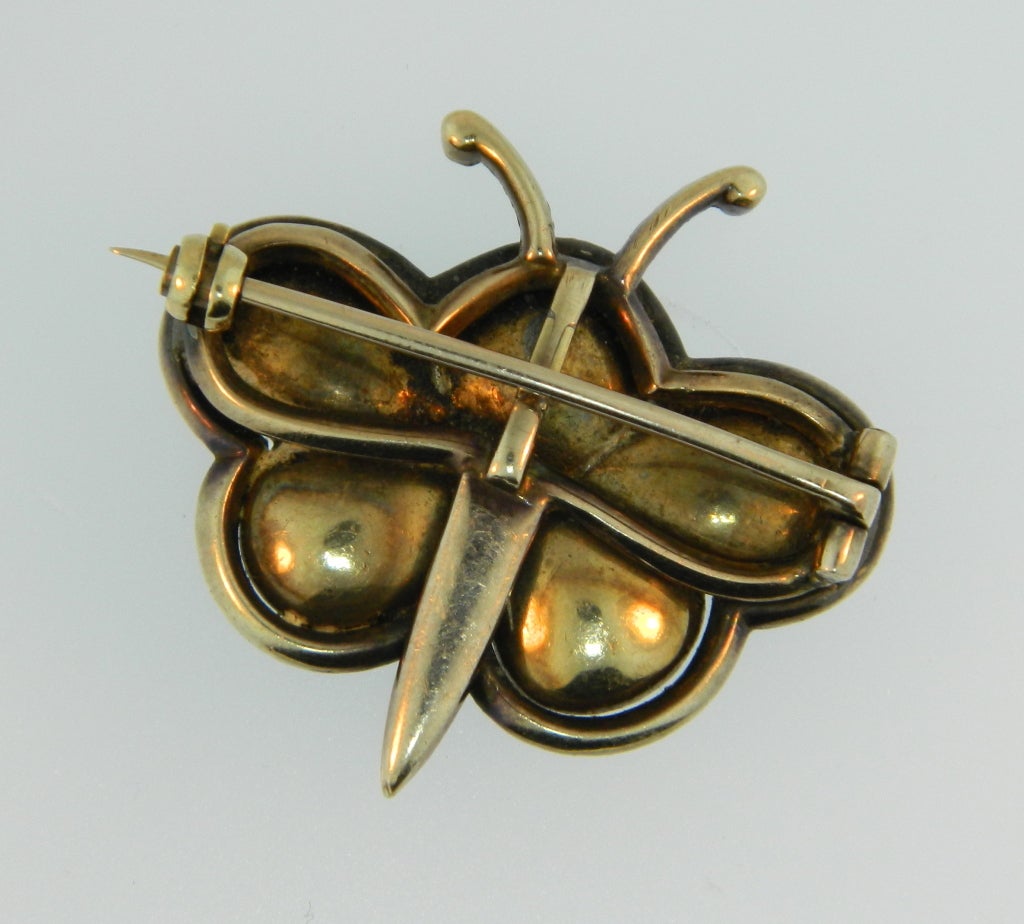 Women's Late Georgian, Emerald, Diamond, and Ruby Butterfly Pin/Pendant