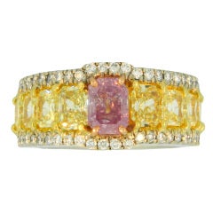 GIA 1.07ct Natural Fancy Intense Pinkish Purple Diamond Ring