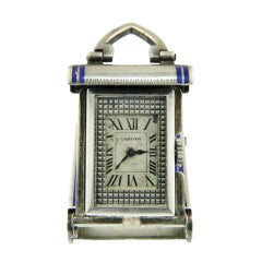 Antique Cartier/European Watch & Clock Co Silver and Enamel Travel Watch