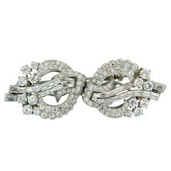 Tiffany & Co, Platinum And Diamond Double Clip Brooch