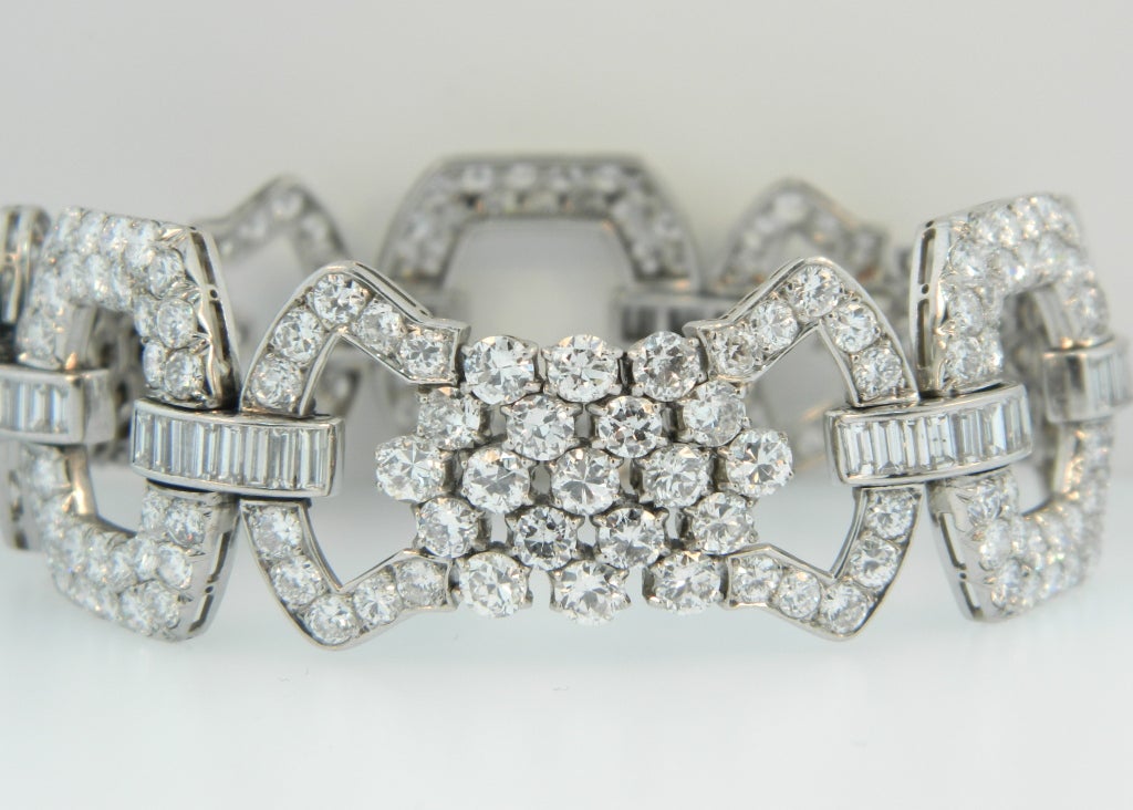 Women's GHISO PARIS, Art Deco Platinum & Diamond Bracelet