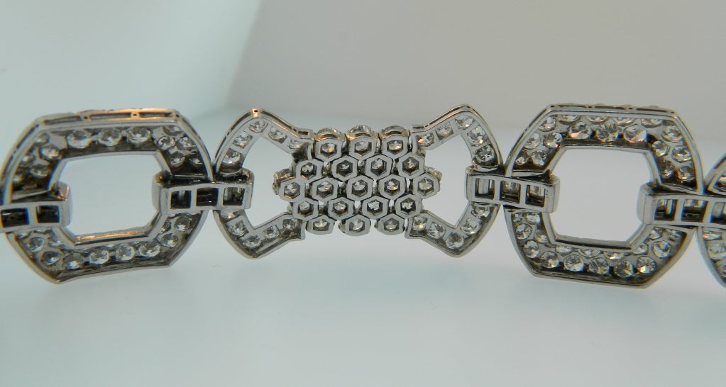 GHISO PARIS, Art Deco Platinum & Diamond Bracelet 3